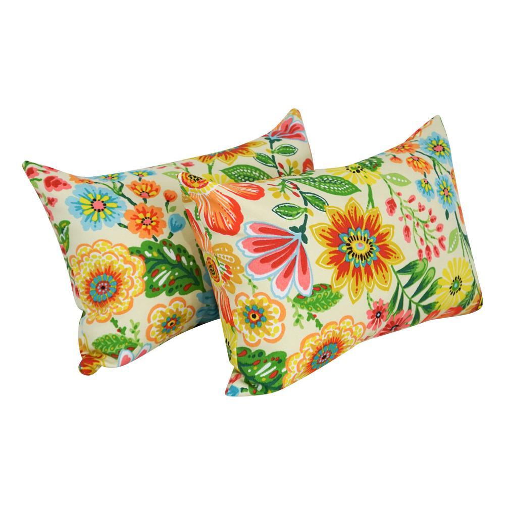 12 x 20-inch Rectangular Spun Poly Throw Pillows (Set of 2)  9911-S2-REO-60