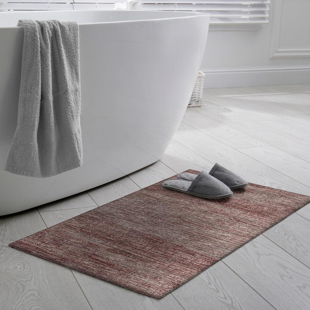 Marston Burgundy Transitional Striped 1'8" x 2'6" Accent Rug Burgundy AMA31