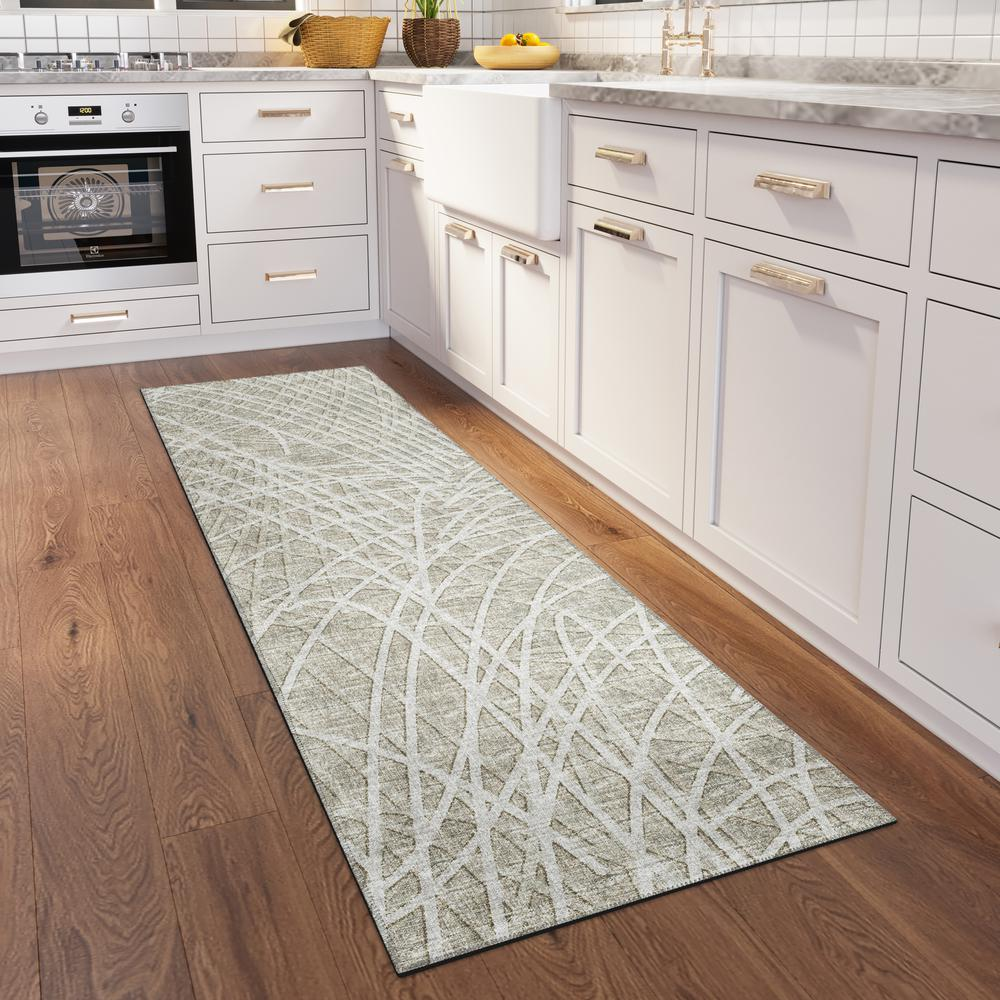 Rylee Beige Transitional Abstract 2'3" x 7'6" Runner Rug Beige ARY32