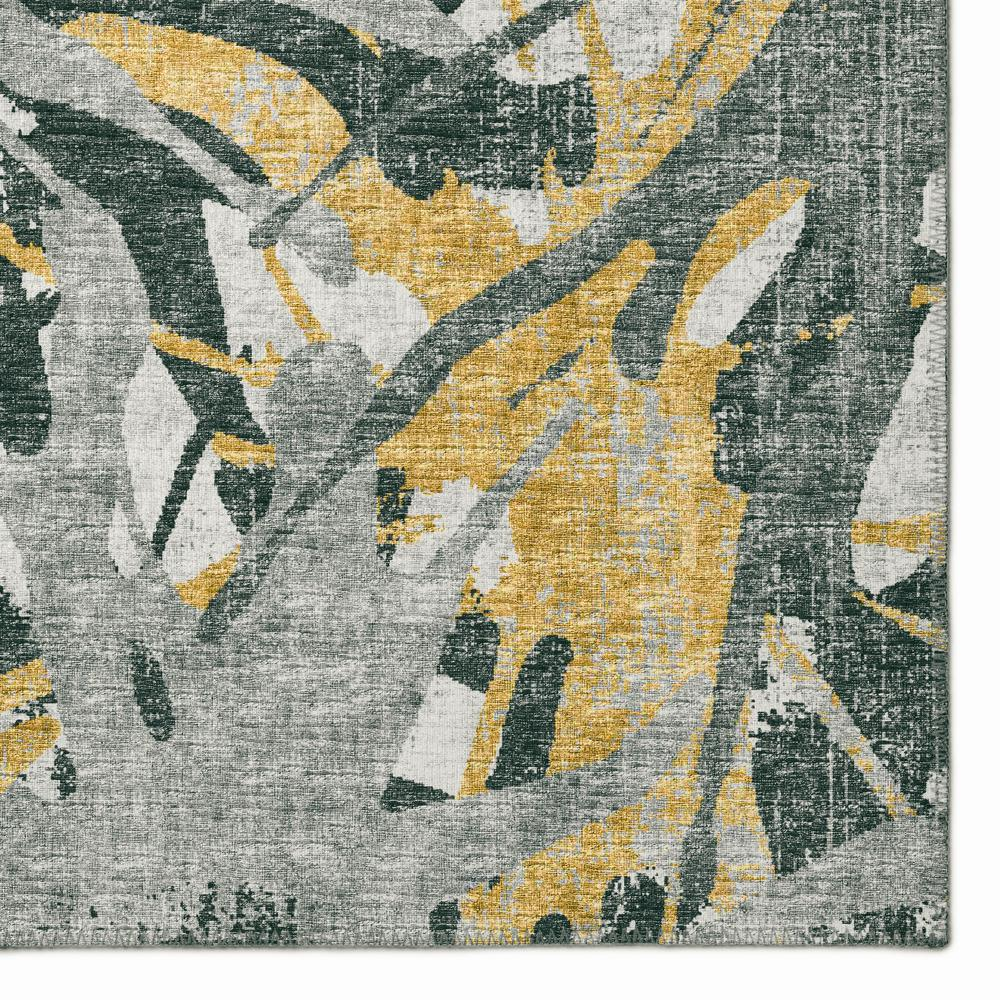 Bravado Gilded Contemporary Color Splash 2'3" x 7'6" Runner Rug Gilded ABV36