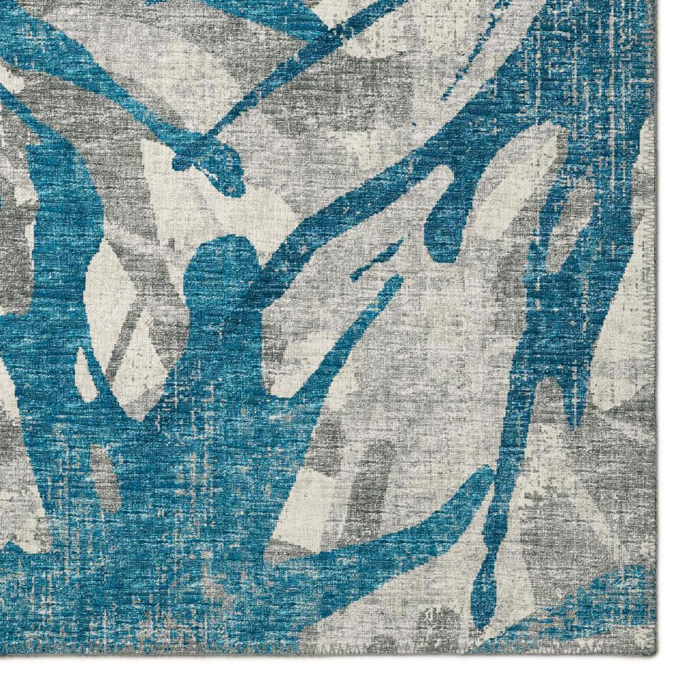 Bravado Blue Contemporary Color Splash 2'3" x 7'6" Runner Rug Blue ABV36