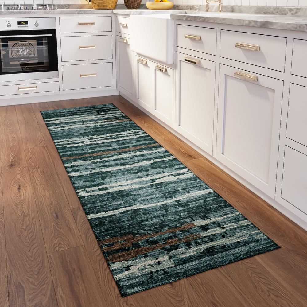 Bravado Shadow Contemporary Stripe 2'3" x 7'6" Runner Rug Shadow ABV34