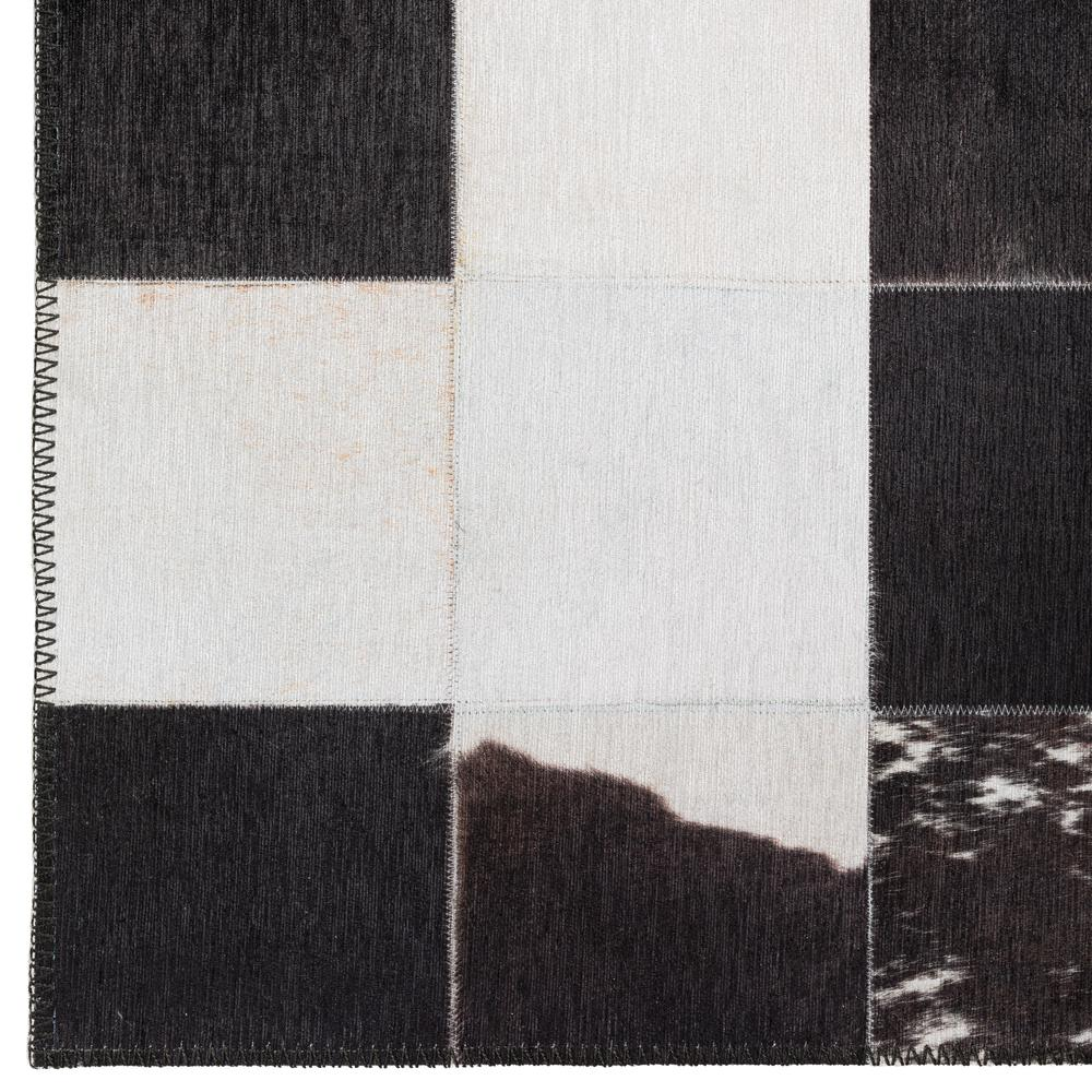 Laredo Black Animal Patchwork 2'3" x 7'6" Runner Rug Black ALR40