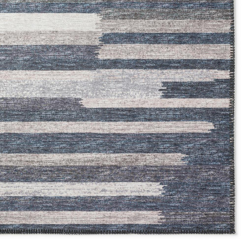 Yuma Gray Transitional Striped 2'3" x 7'6" Runner Rug Gray AYU38