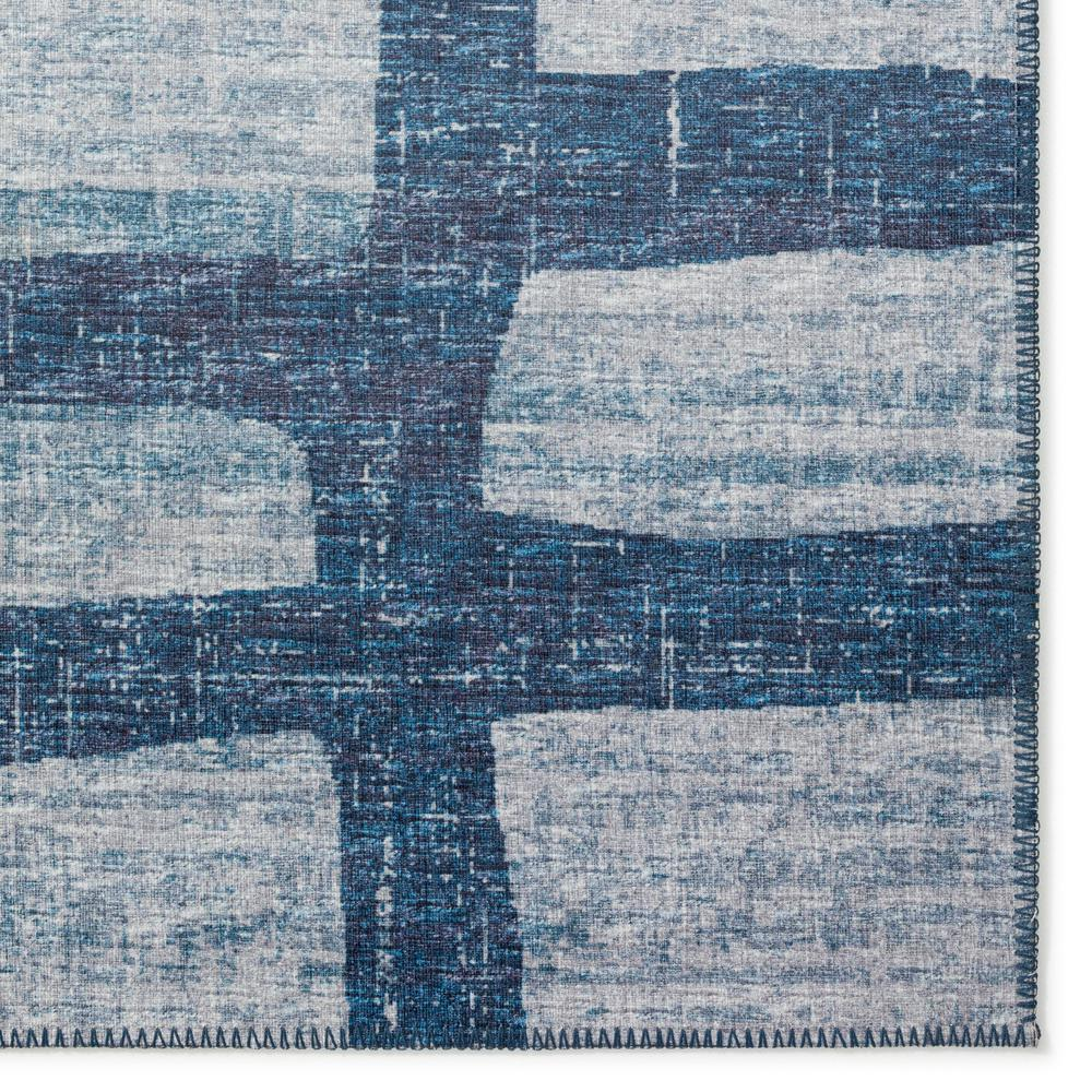 Yuma Blue Contemporary Geometric 3' x 5' Area Rug Blue AYU34