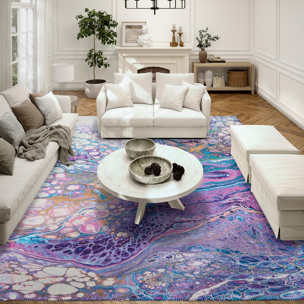 Karina Periwinkle Modern Abstract 3' x 5' Area Rug Periwinkle AKC49