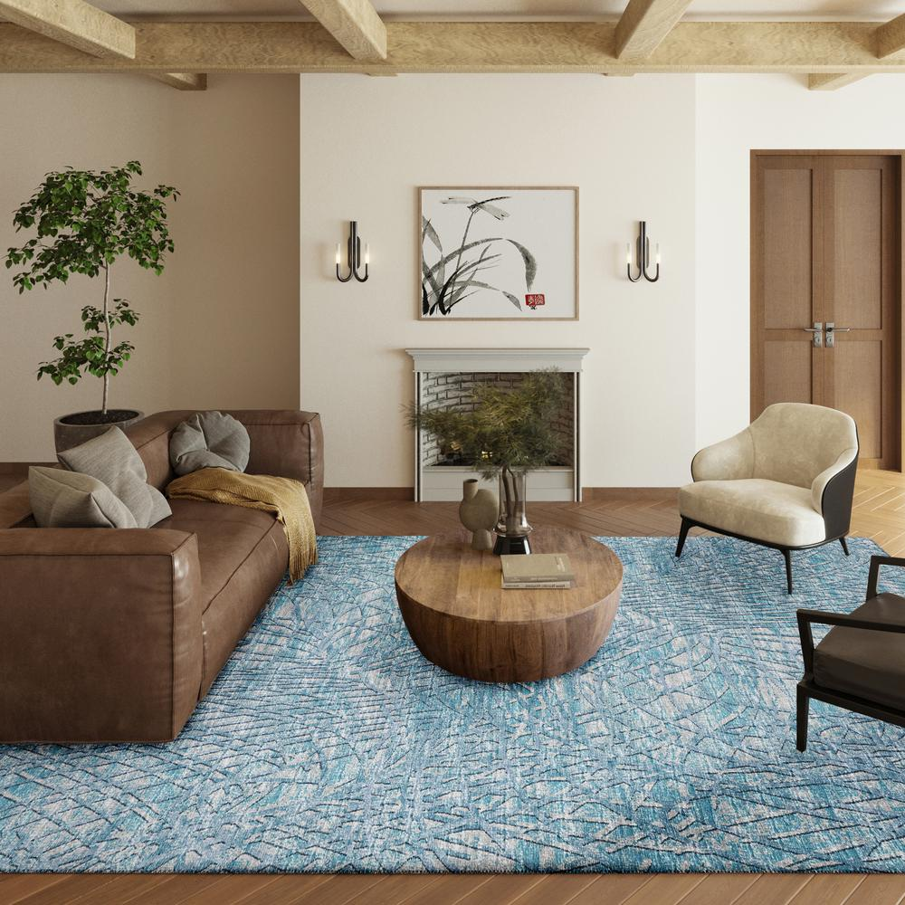 Rylee Blue Transitional Abstract 3' x 5' Area Rug Blue ARY32