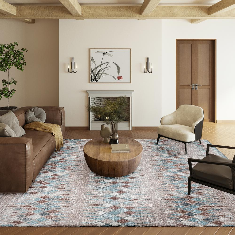 Rylee Blue Transitional Chevron 3' x 5' Area Rug Blue ARY35