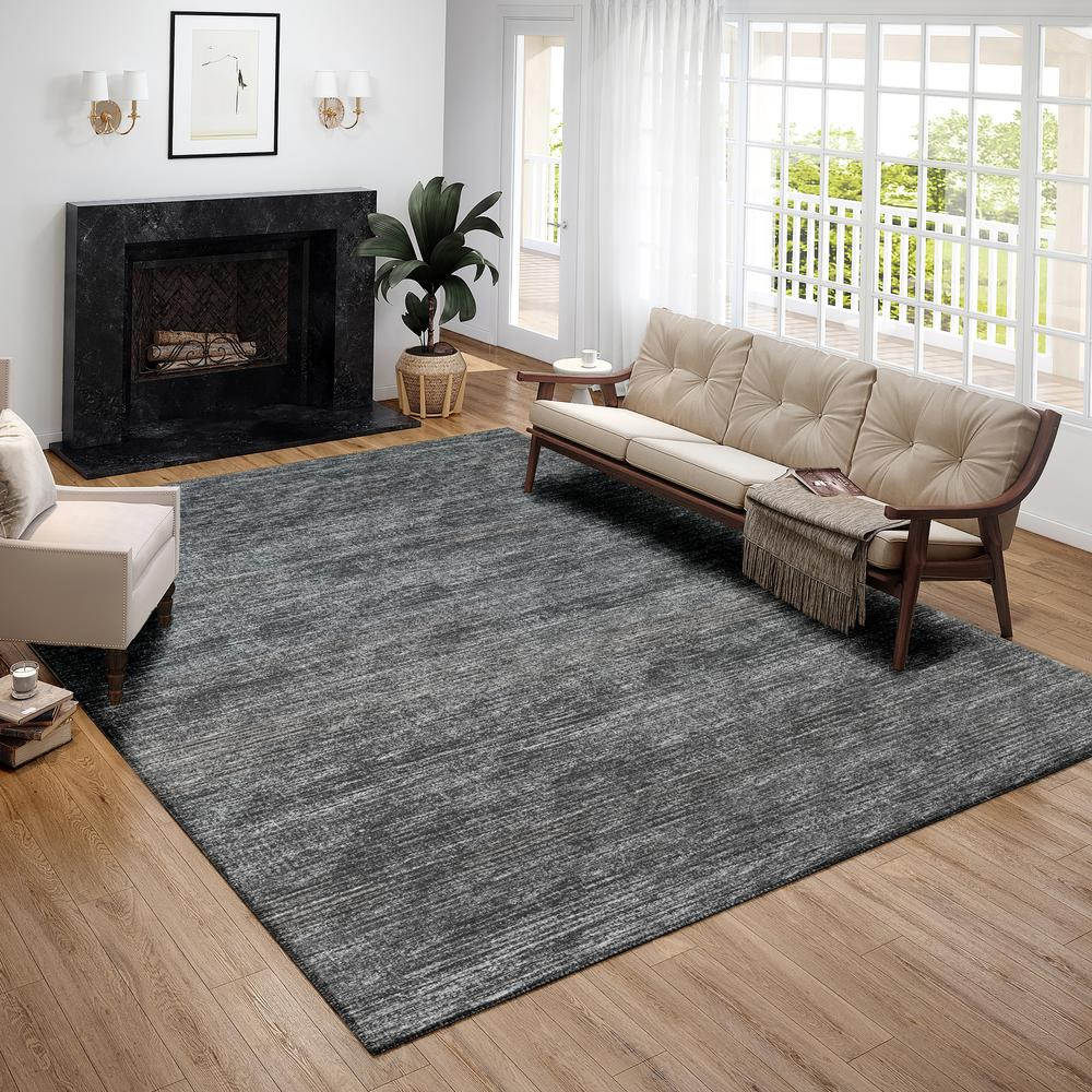 Marston Gray Transitional Striped 5' x 7'6" Area Rug Gray AMA31
