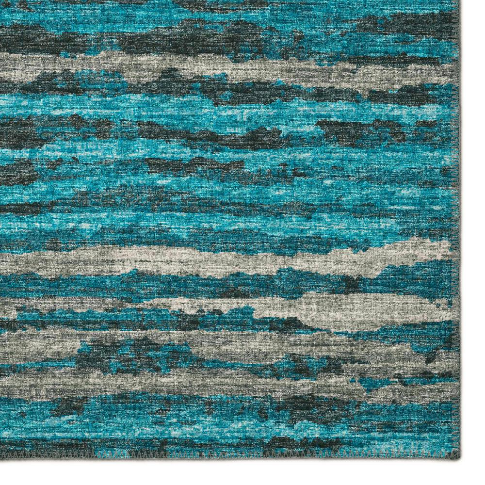 Bravado Peacock Contemporary Stripe 8' x 8' Area Rug Peacock ABV34
