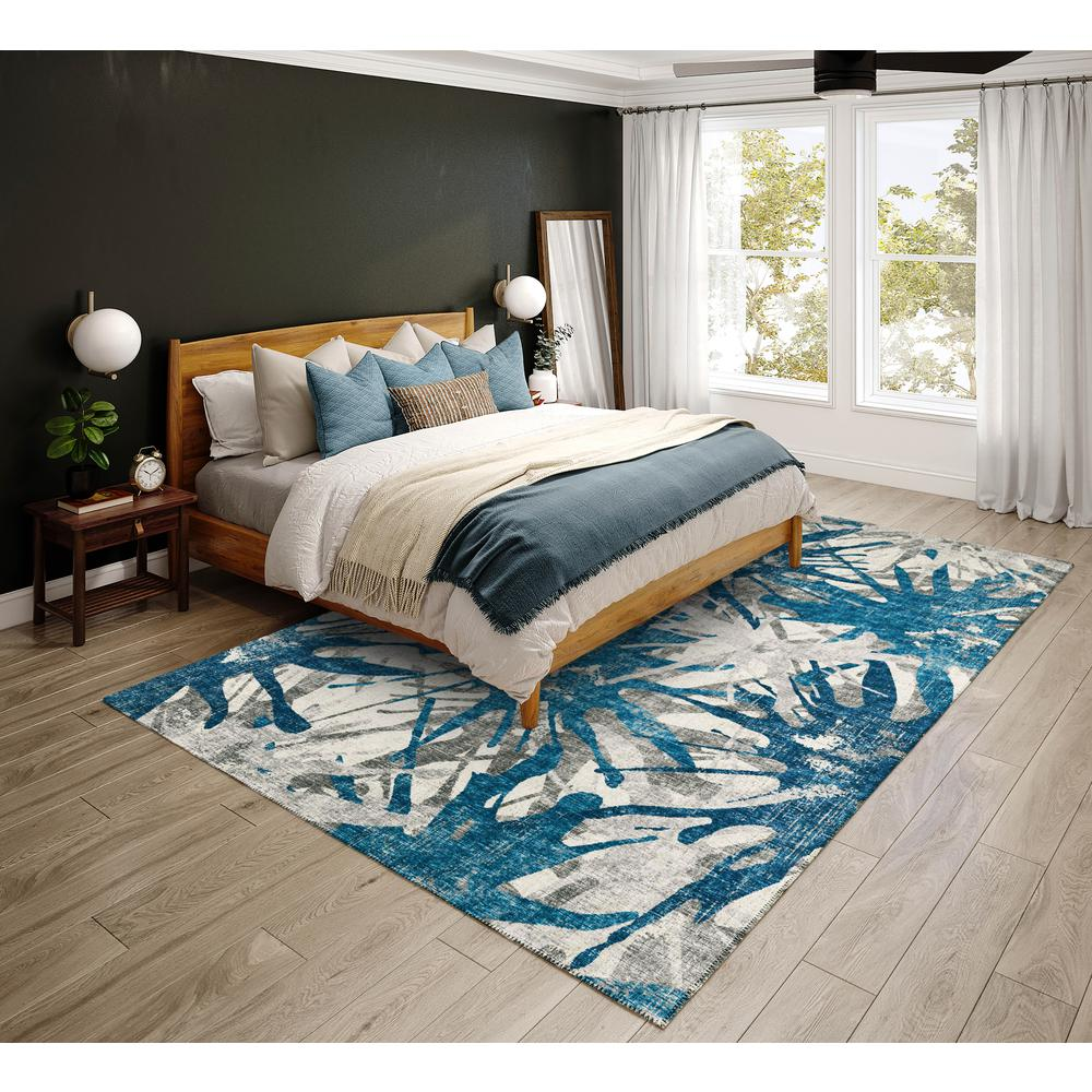 Bravado Blue Contemporary Color Splash 8' x 10' Area Rug Blue ABV36