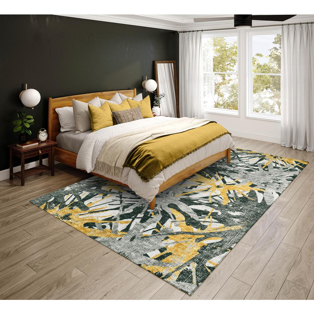 Bravado Gilded Contemporary Color Splash 8' x 10' Area Rug Gilded ABV36