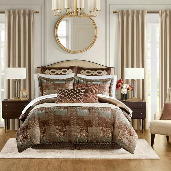 4 Piece Brown Comforter Set