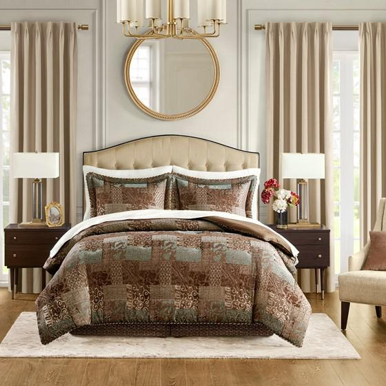 4 Piece Brown Comforter Set