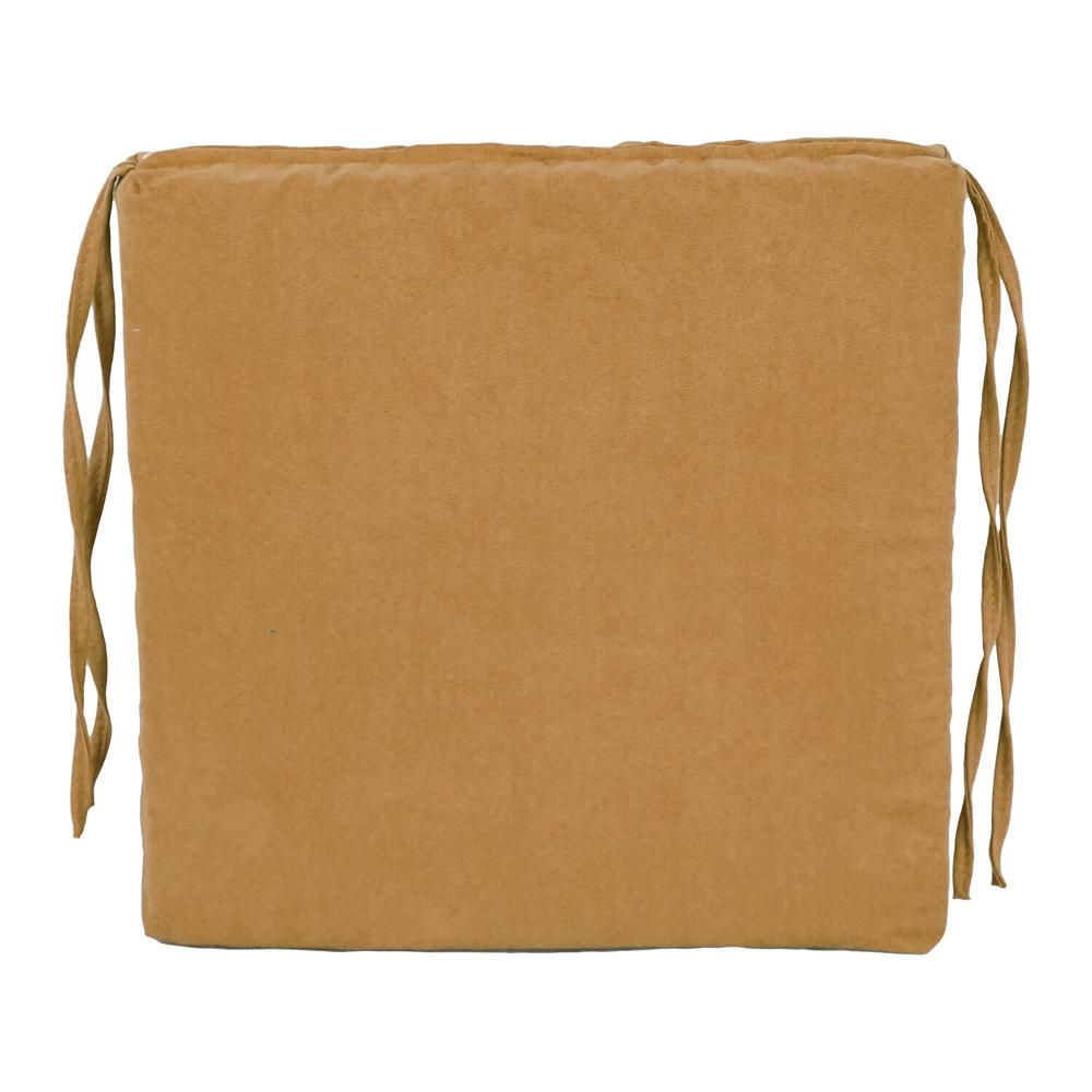 Blazing Needles Indoor 16" x 16" Microsuede Chair Cushion, Camel