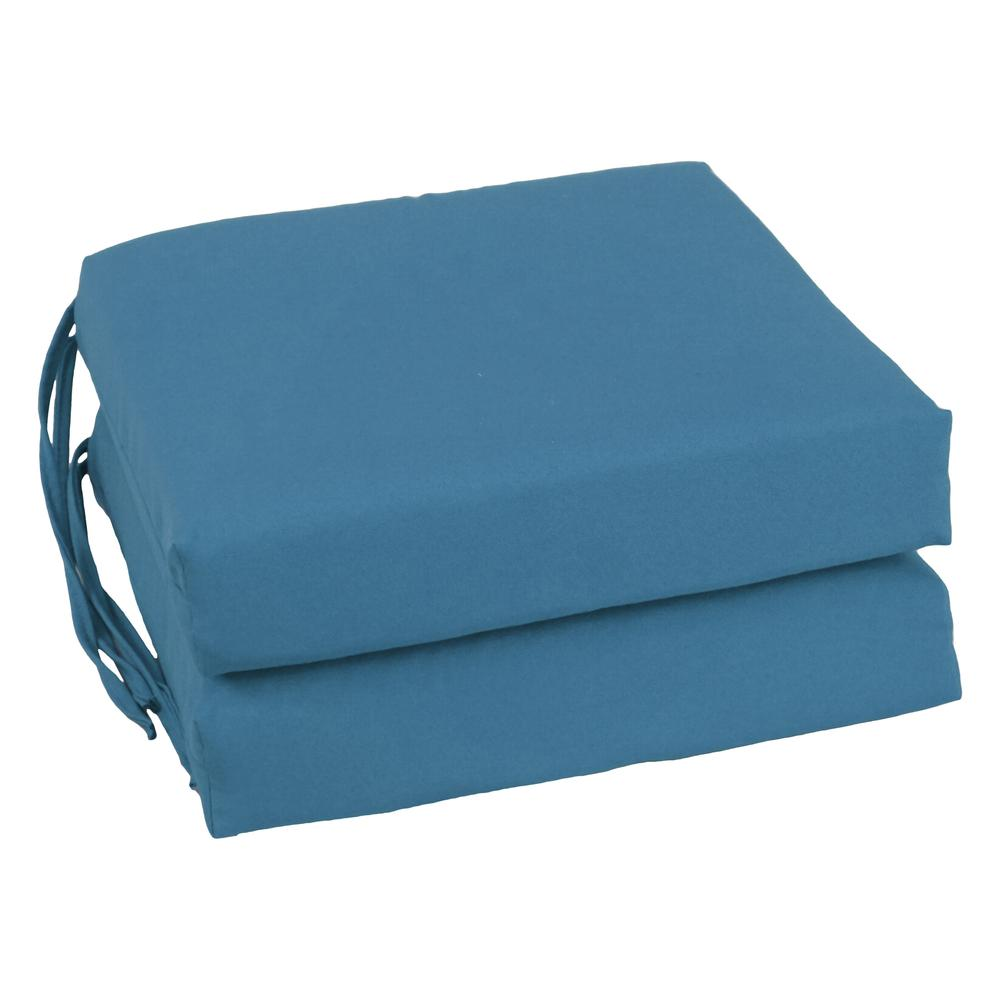Blazing Needles Indoor 16" x 16" Twill  Chair Cushion, Indigo