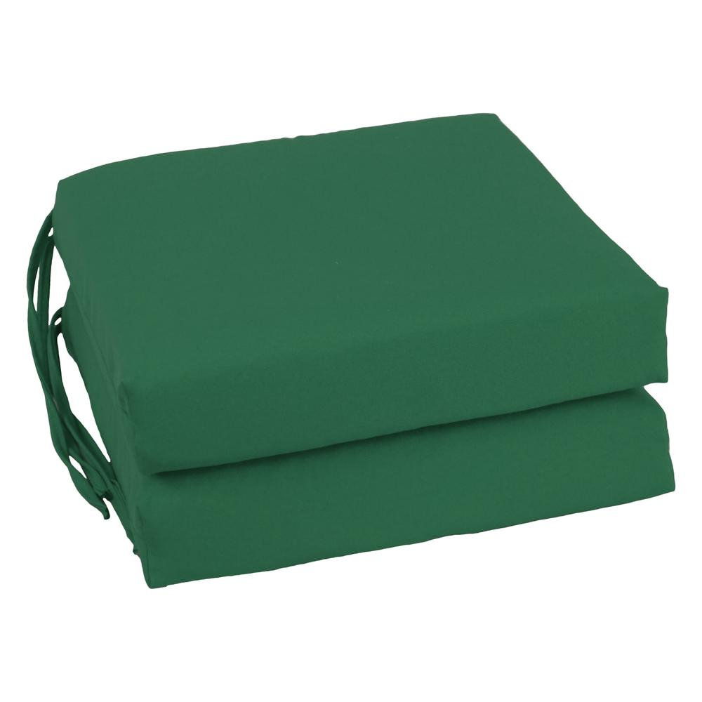 Blazing Needles Indoor 16" x 16" Twill  Chair Cushion, Forest Green