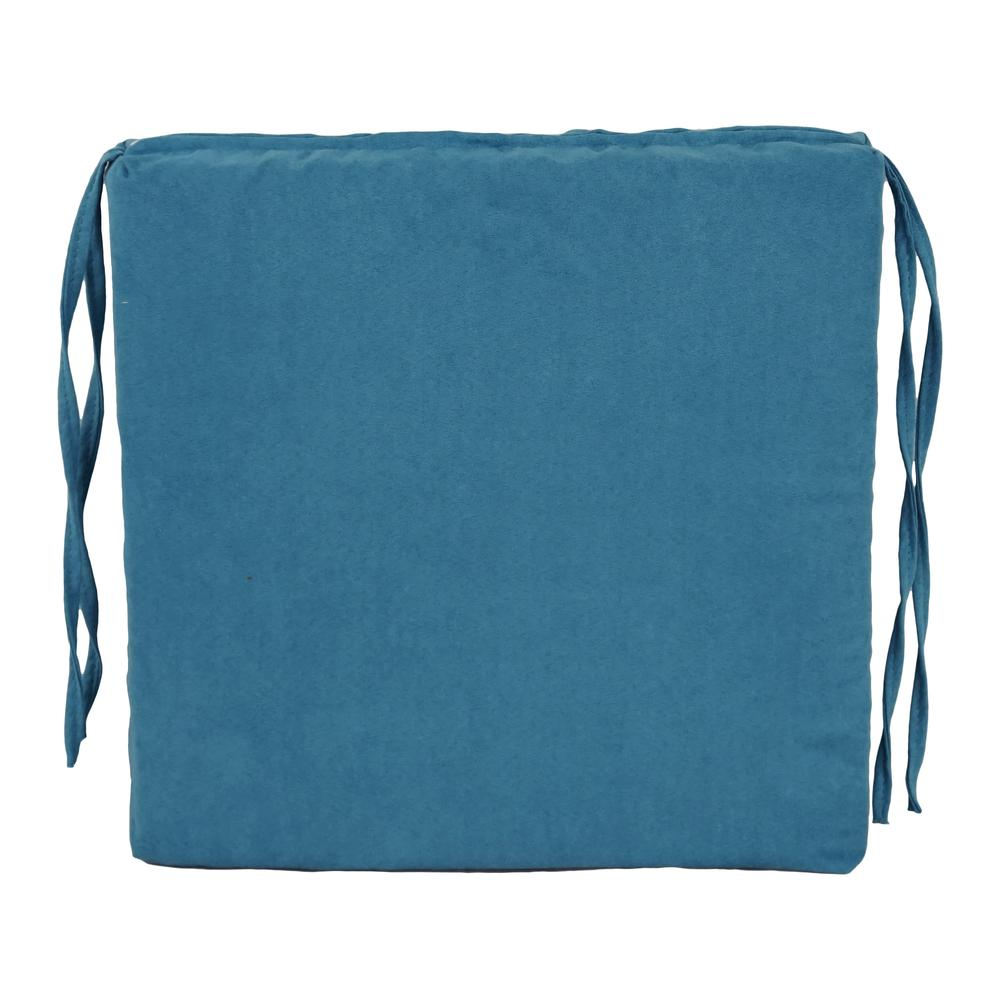 Blazing Needles Indoor 16" x 16" Microsuede Chair Cushion, Teal