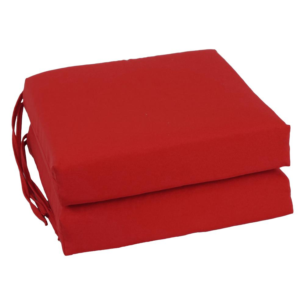 Blazing Needles Indoor 16" x 16" Twill  Chair Cushion, Ruby Red
