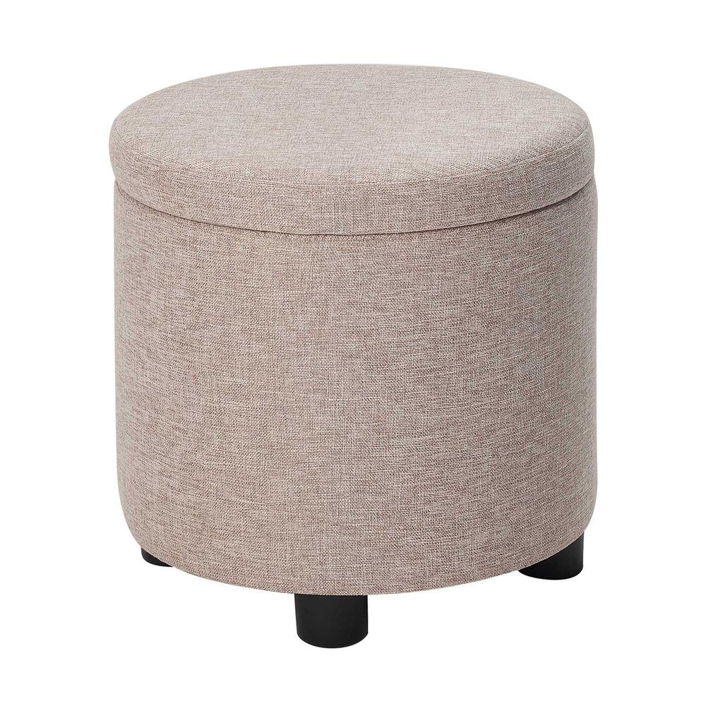 Designs 4 Comfort Round Accent Storage Ottoman with Reversible Tray Lid