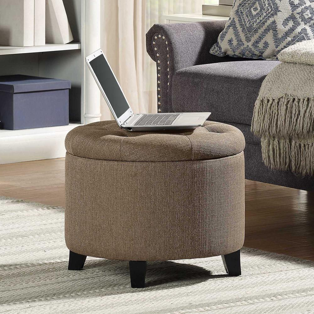 Designs4Comfort Round Storage Ottoman
