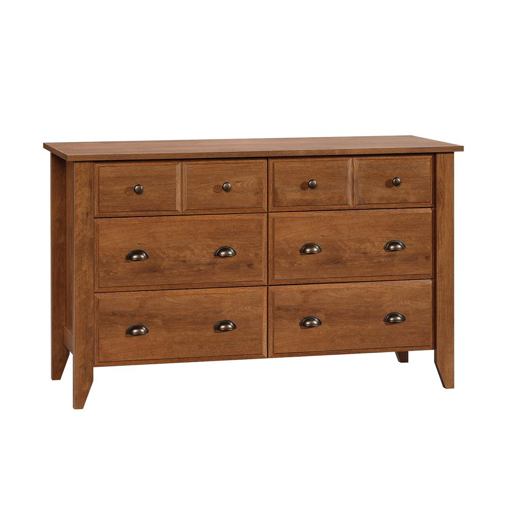 Shoal Creek 6-Drawer Dresser in Oiled Oak – Extra-Deep Storage with Classic Wood Finish
