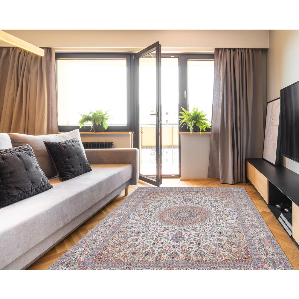 Emerald Kramer Ivory & Blue 6.7x9.7, Rug