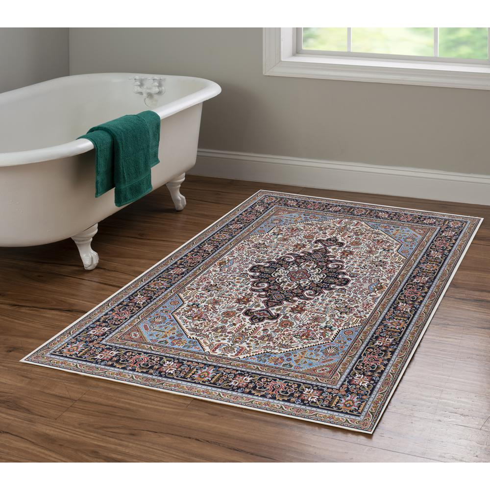 Emerald Landis Ivory & Blue 3.3x5, Rug