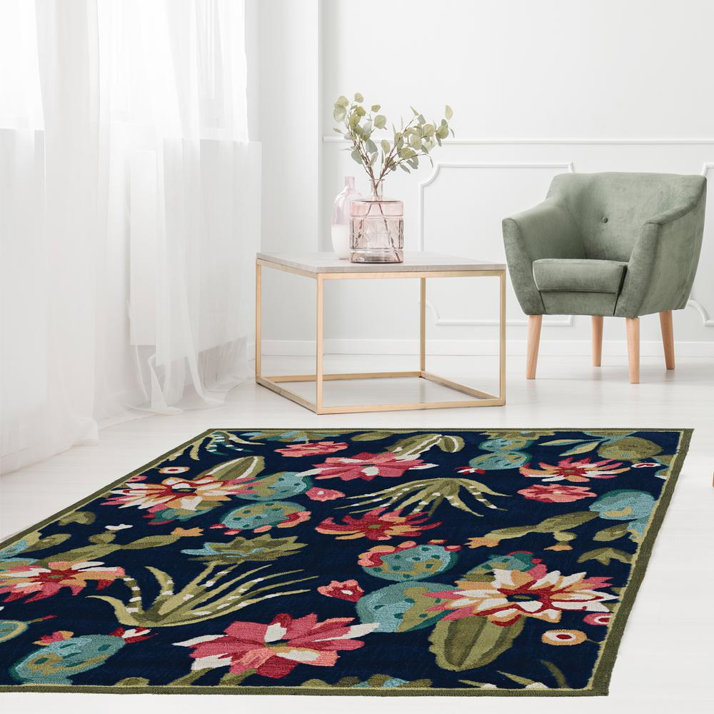 Trio Cactus Navy & Multi 5x7, Rug