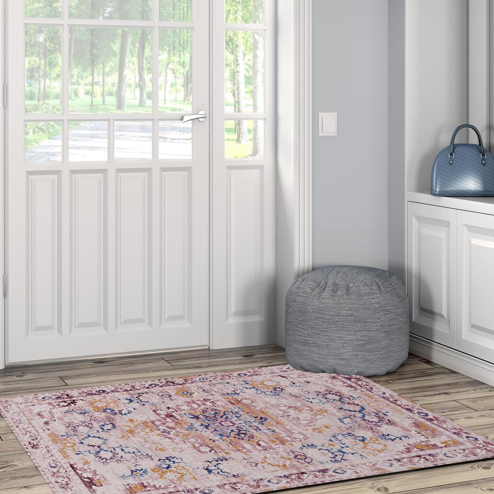 Washable Micah Pink/Gold 3x5, Rug