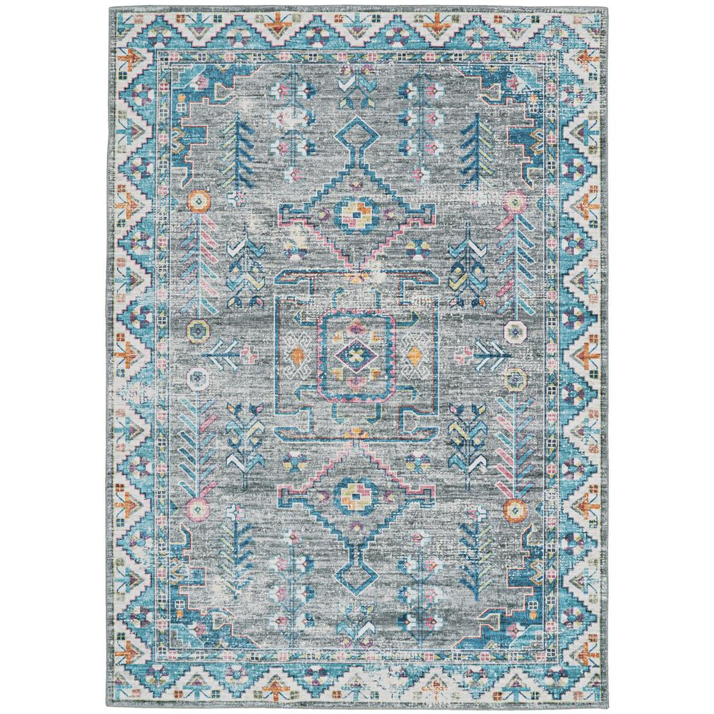 Washable Barron Grey/Green 3x5, Rug