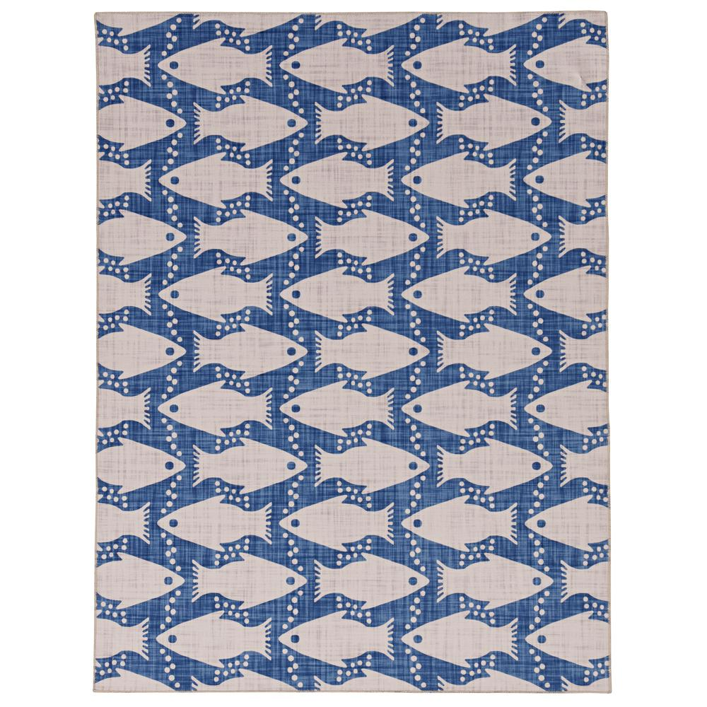 Washable Seabourne Ivory/Blue 5x7, Rug