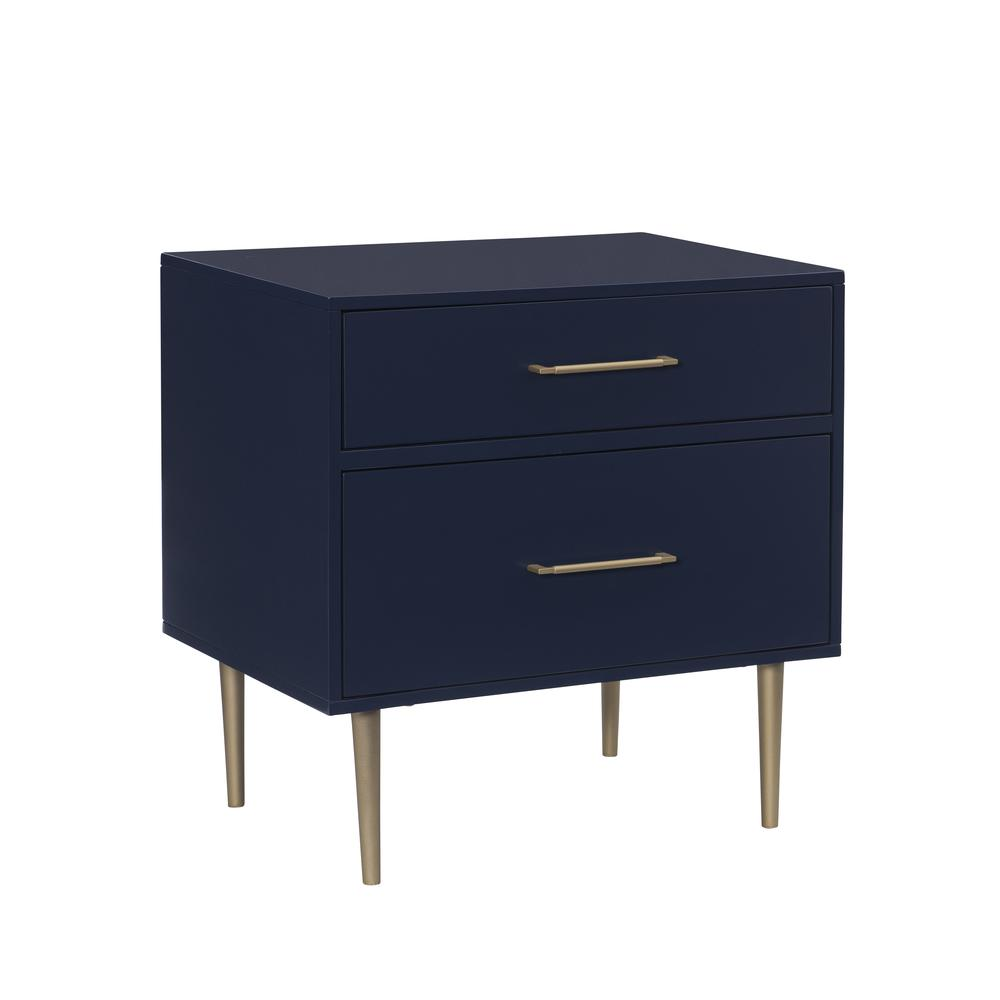 Gloria Two Drawer Night Stand Navy