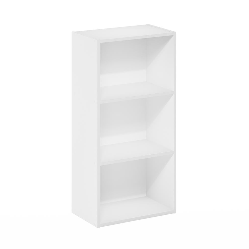Furinno Luder 3-Tier Open Shelf Bookcase, White