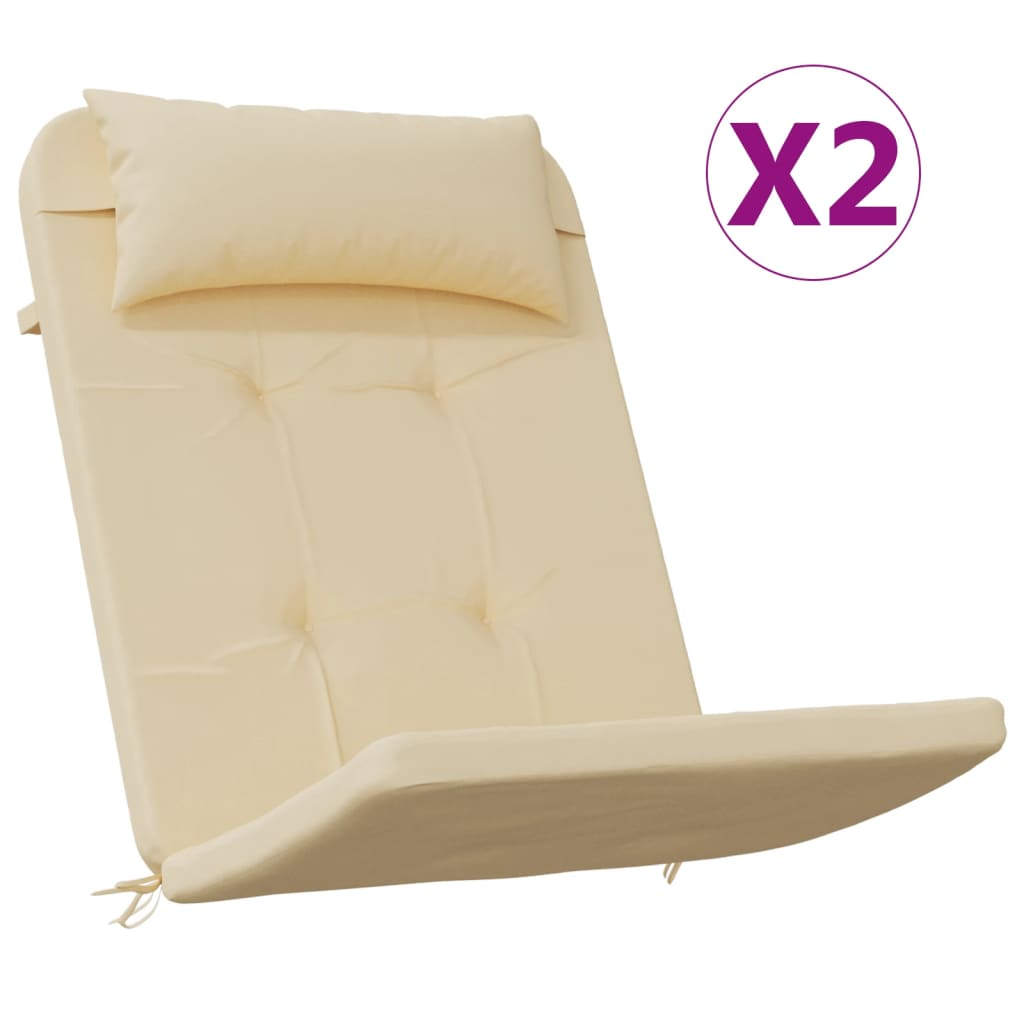 vidaXL Adirondack Chair Cushion Set of 2 Beige