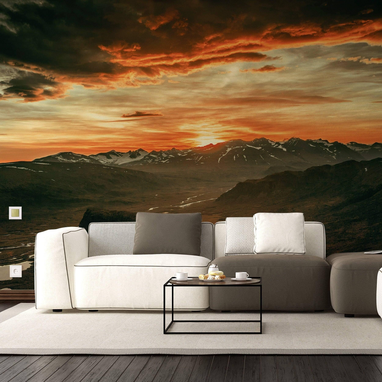 Nature's Symphony: Majestic Sunset Wall Stickers - Transformative Décor Decals