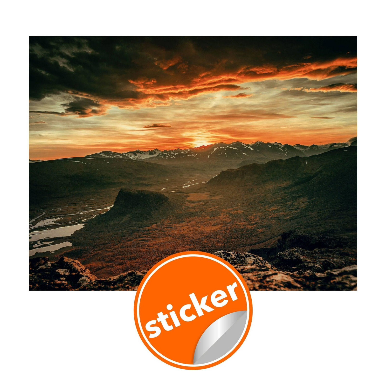 Nature's Symphony: Majestic Sunset Wall Stickers - Transformative Décor Decals