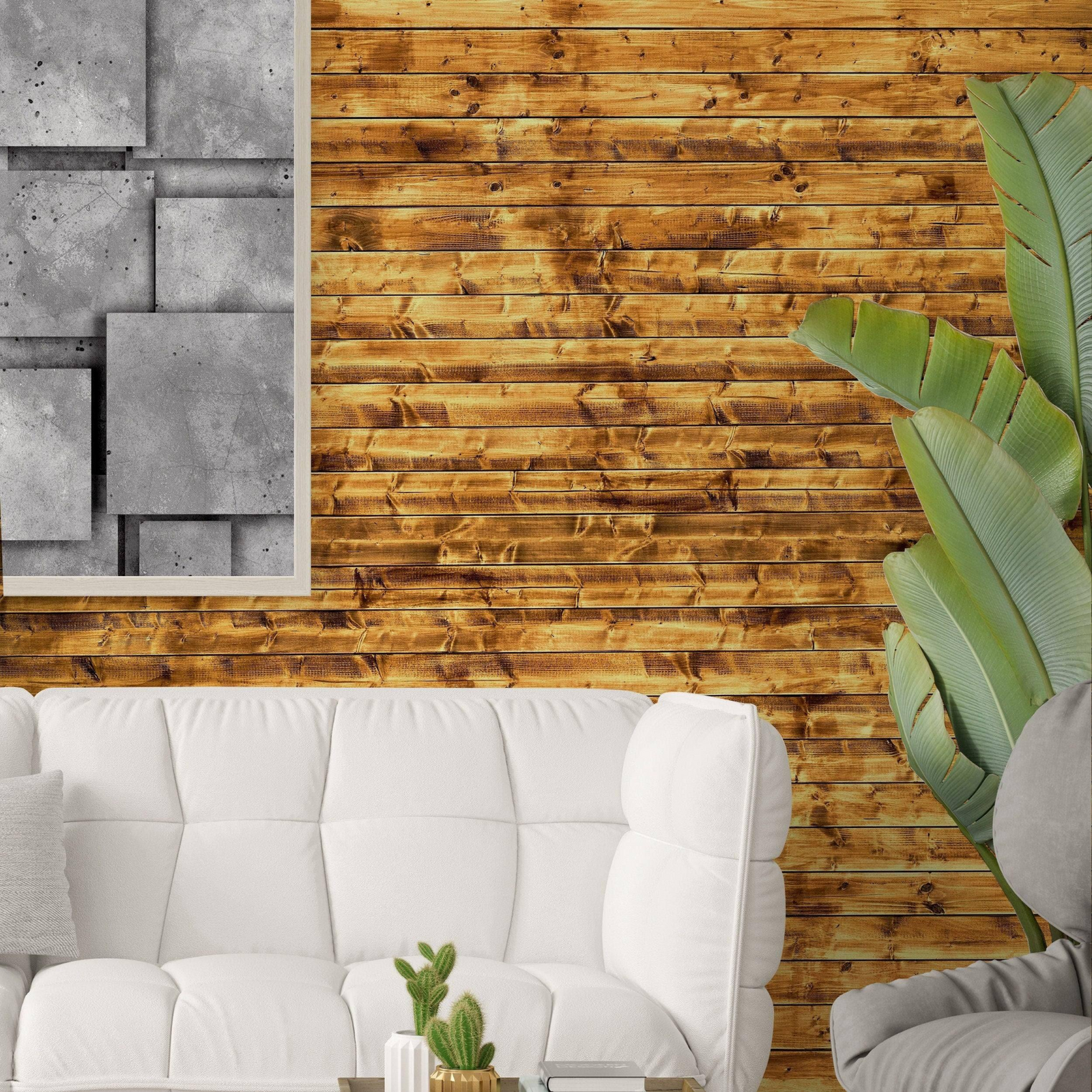 Self-Stick Rustic Wood Plank Wallpaper - Easy Install Decorative Wall Covering