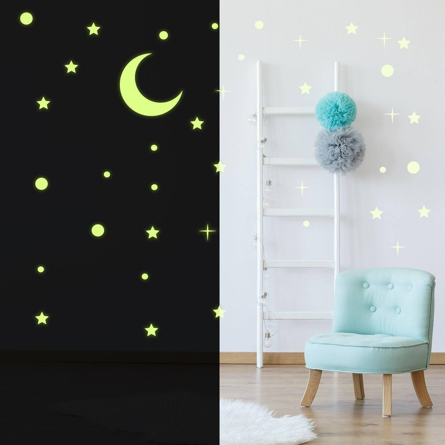 Peel and Stick Ceiling Stickers – Glow in the Dark Starry Sky Vinyl Decals