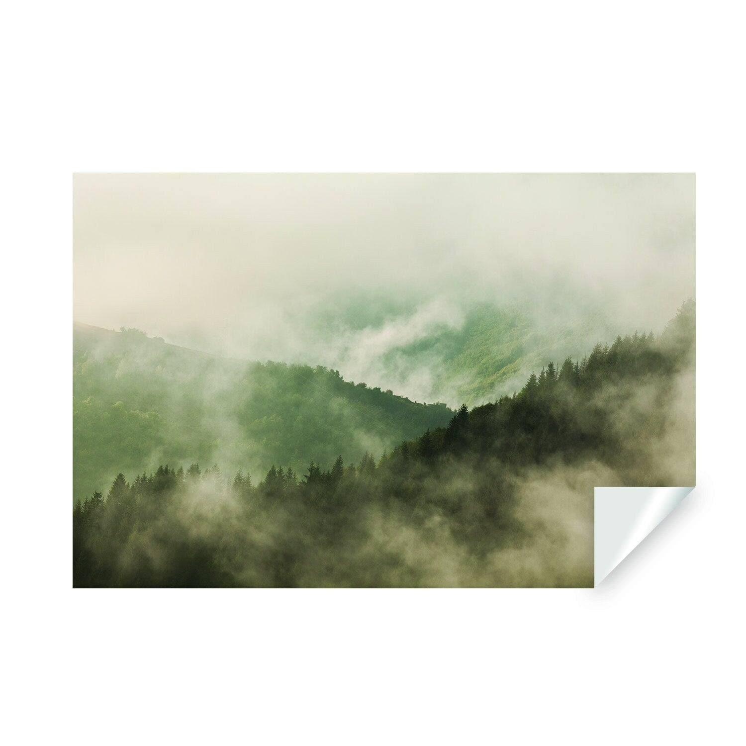 Misty Pine Hill Dreamscape Wall Covering - Elegant Landscape Wallpaper