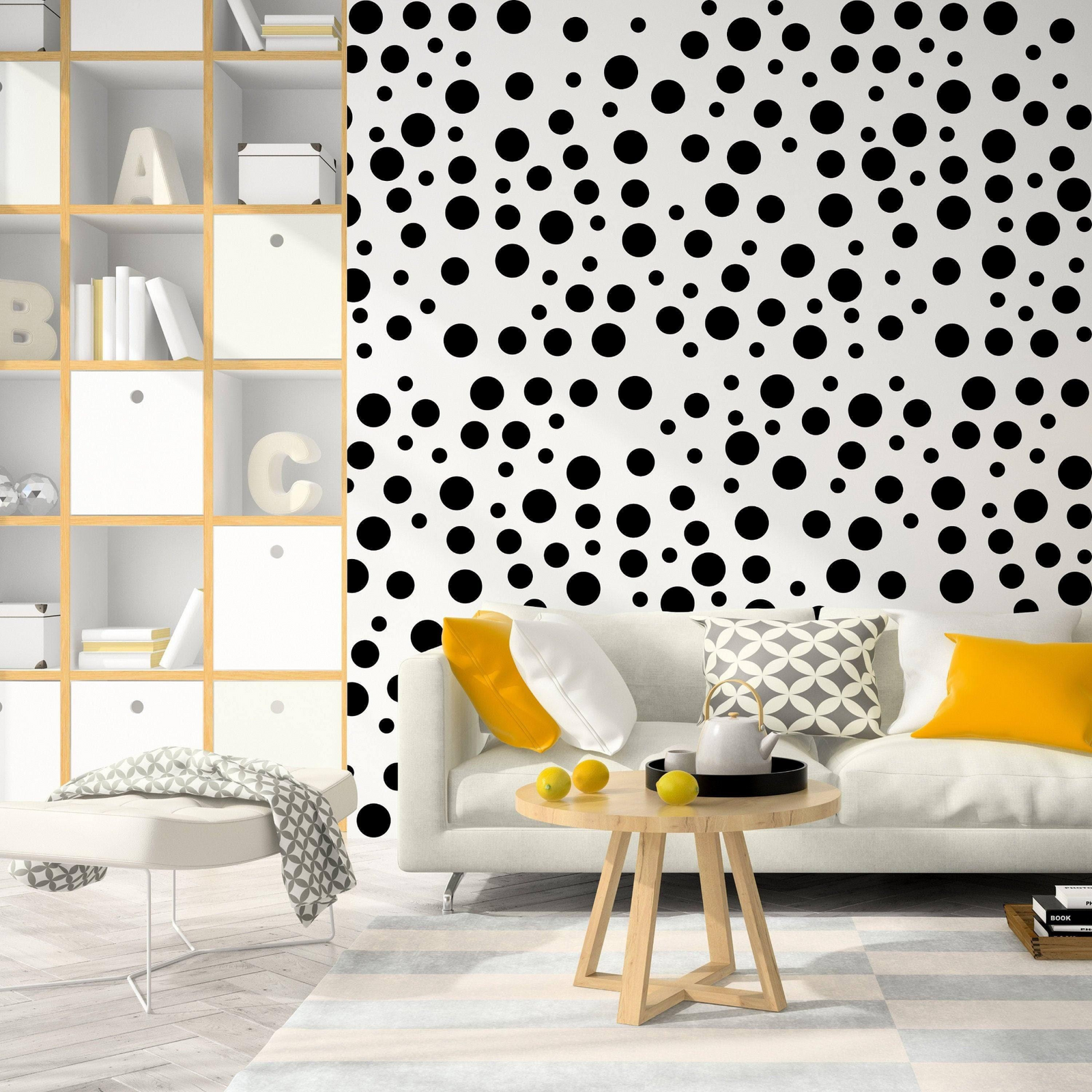 Peel and Stick Wall Decal – Polka Dot Vinyl Sticker Set (320 Circles)