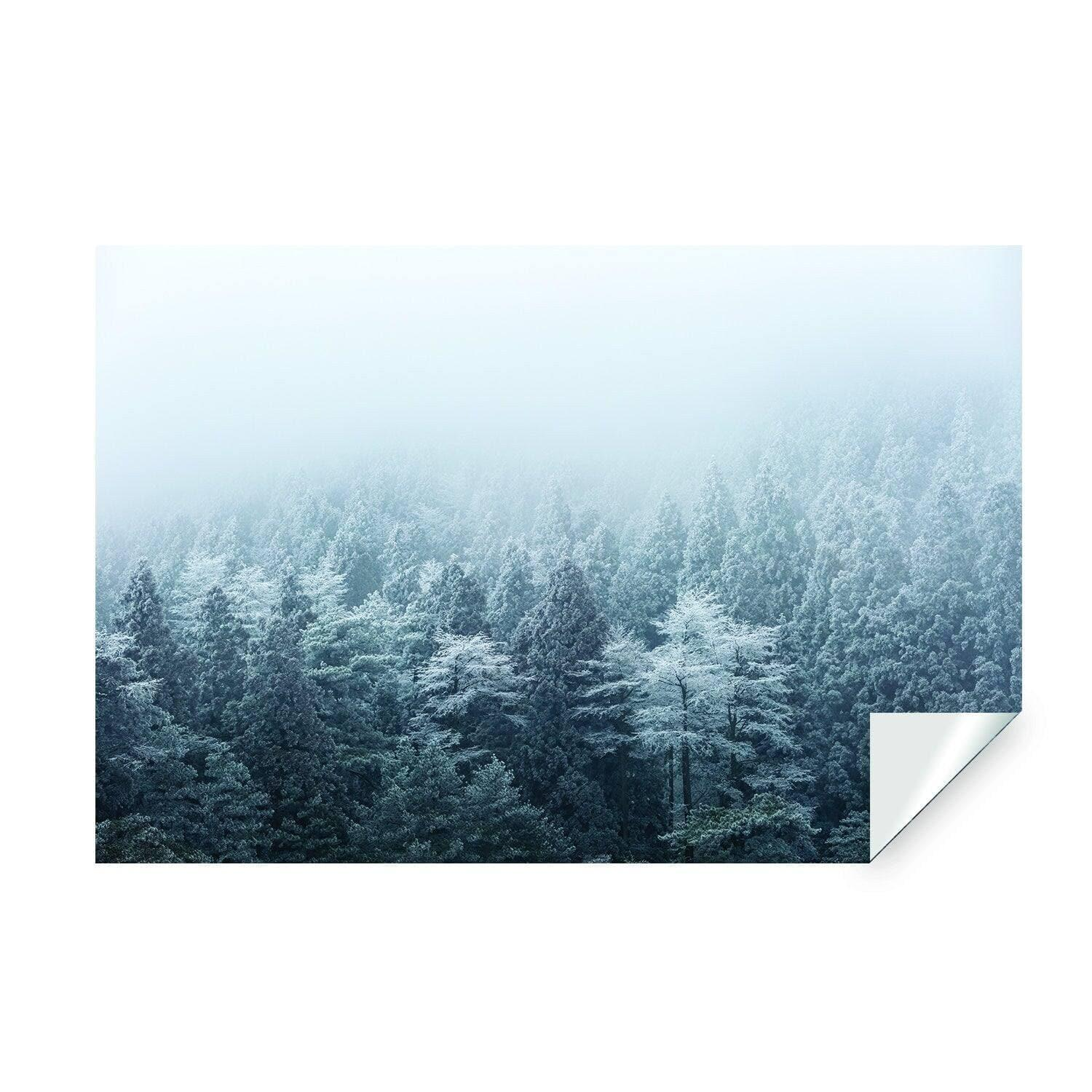 Misty Pine Hill Wall Mural: Enchanting Forest Artwork for Transformative Ambiance