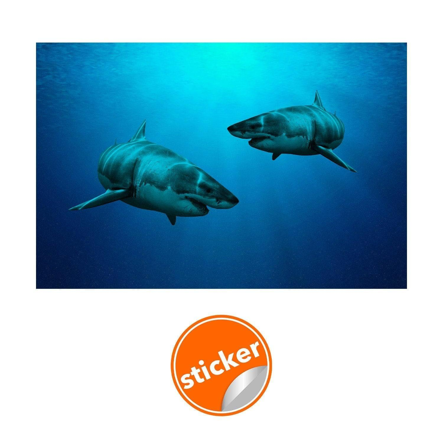 Peel and Stick Shark Wall Mural – Underwater Vinyl Wallpaper Decal