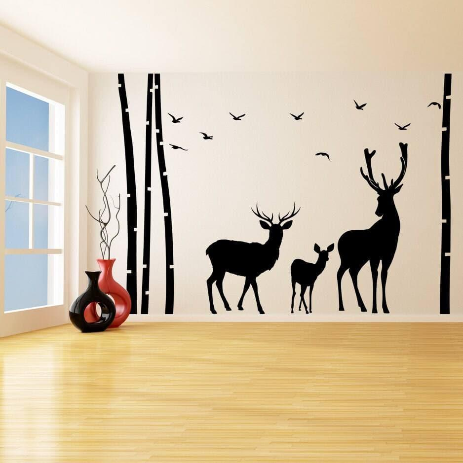 Deer Wildlife Wall Decal – Peel and Stick Vinyl Nature Wall Art for Living Room & Cabin Decor