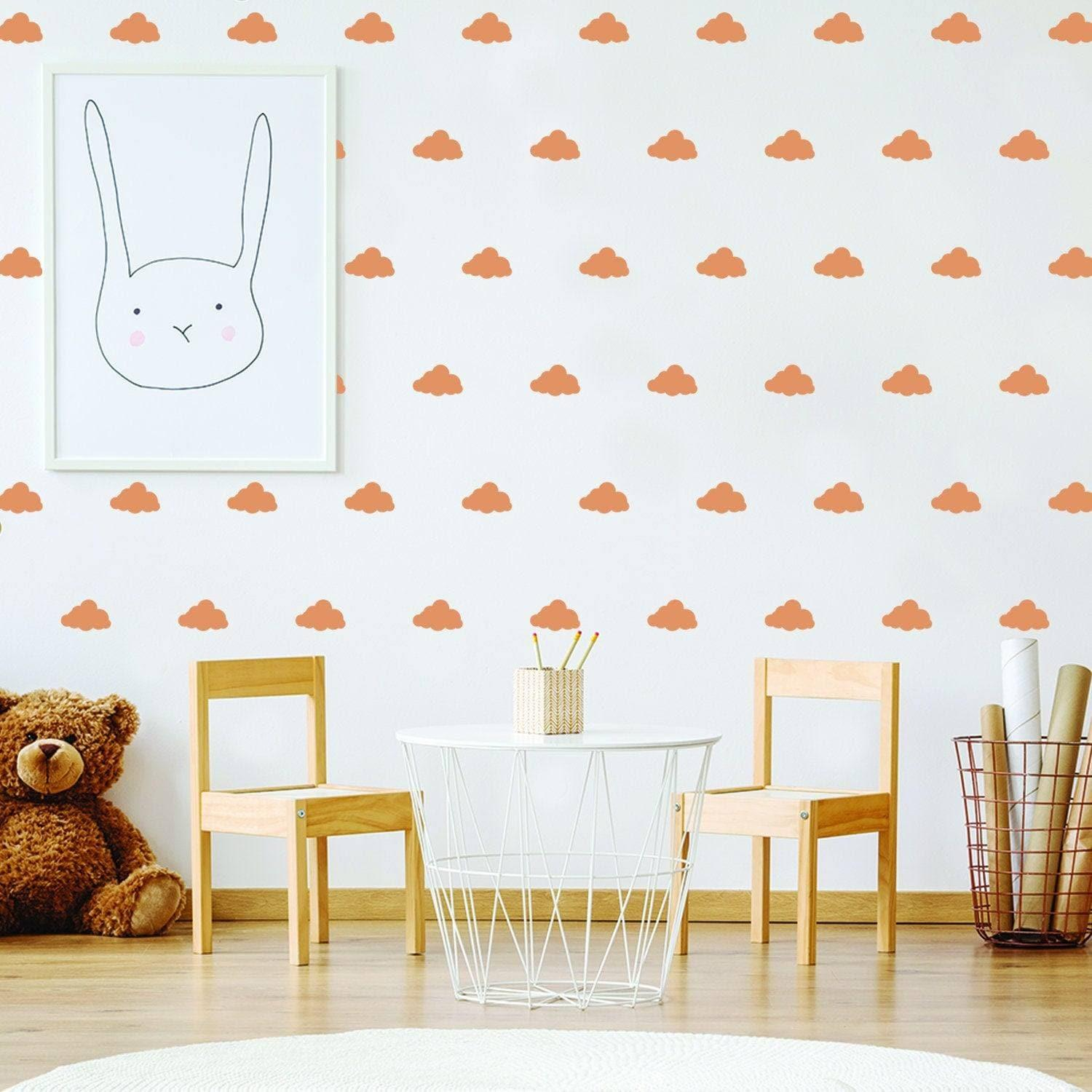Peel and Stick Wall Decal – Cloud Vinyl Wall Stickers (40-Piece Set) for Nursery and Kids’ Rooms