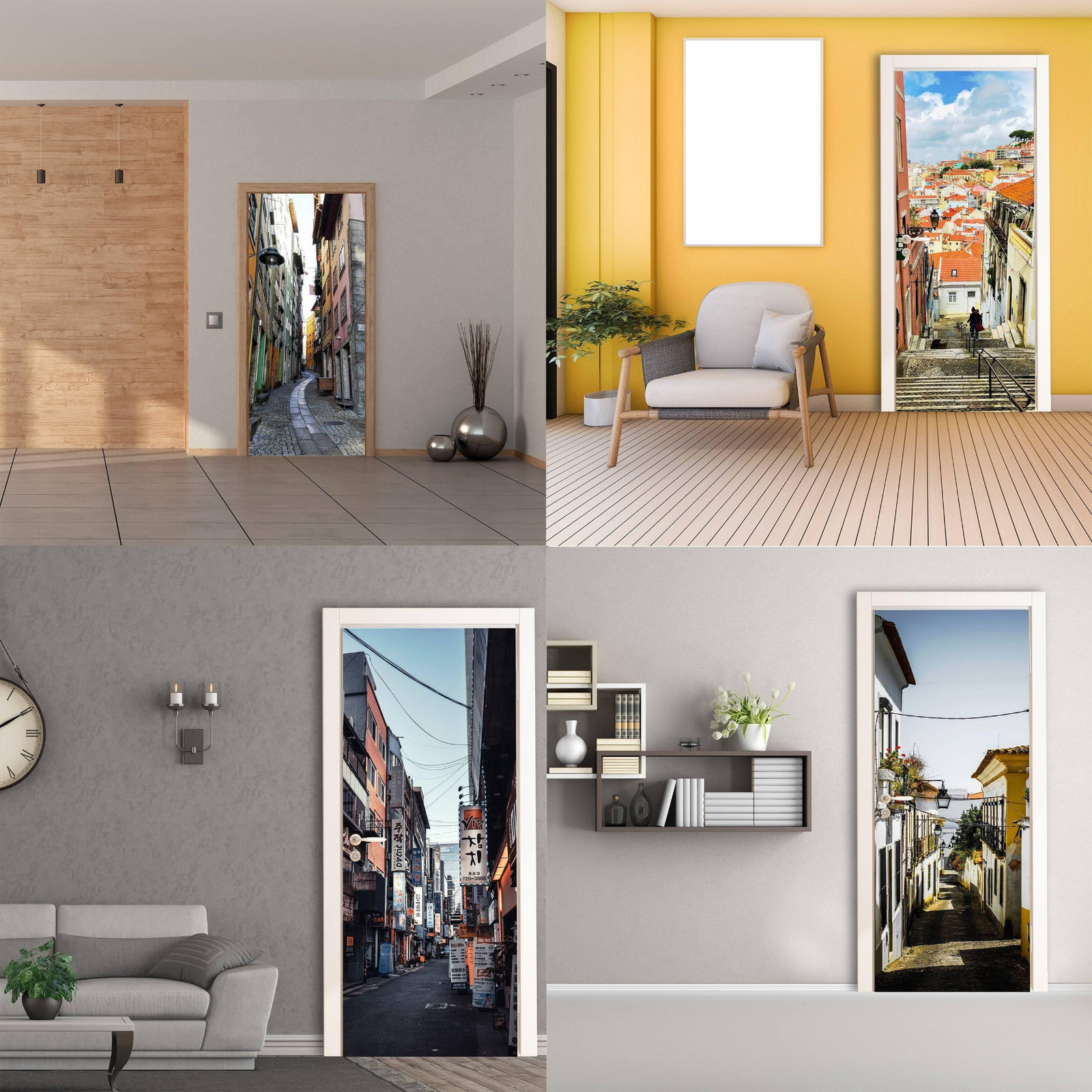 3D Door Mural by StreetScapes - Artistic Vinyl Door Wrap Decor