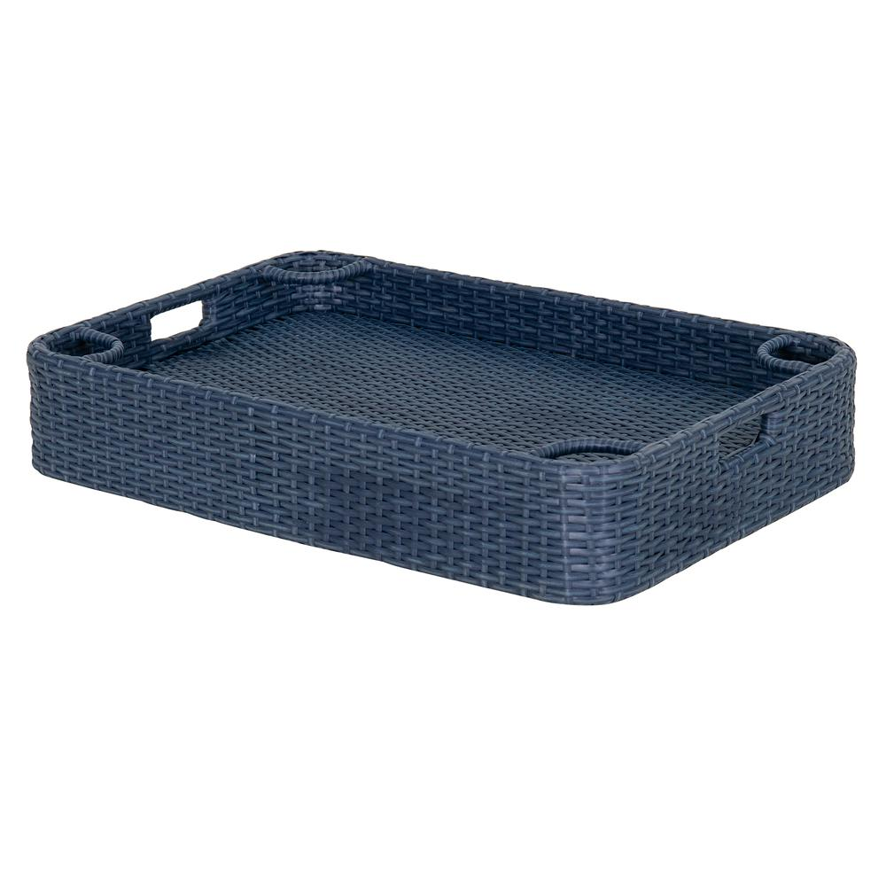 Wicker Floating Pool Tray Durable & Sturdy Aluminum Frame Pool Accessory Tray