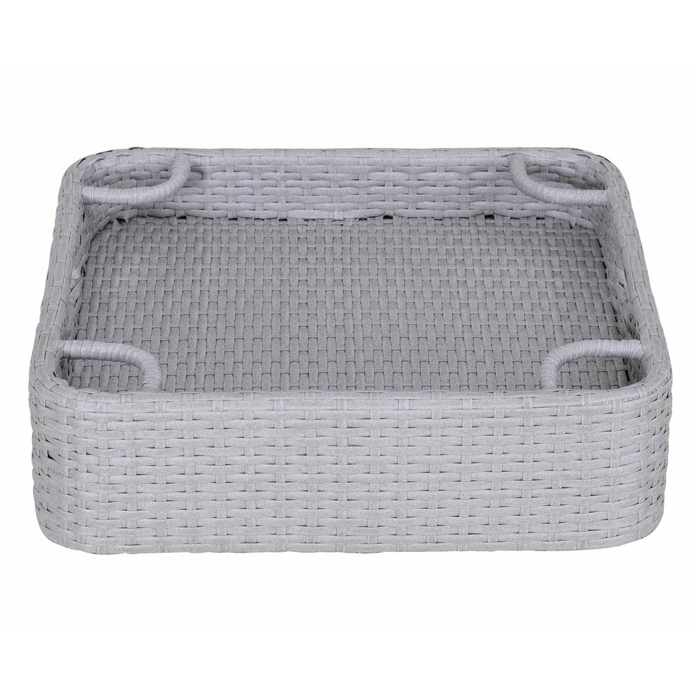 Wicker Floating Pool Tray Durable & Sturdy Aluminum Frame Pool Accessory Tray