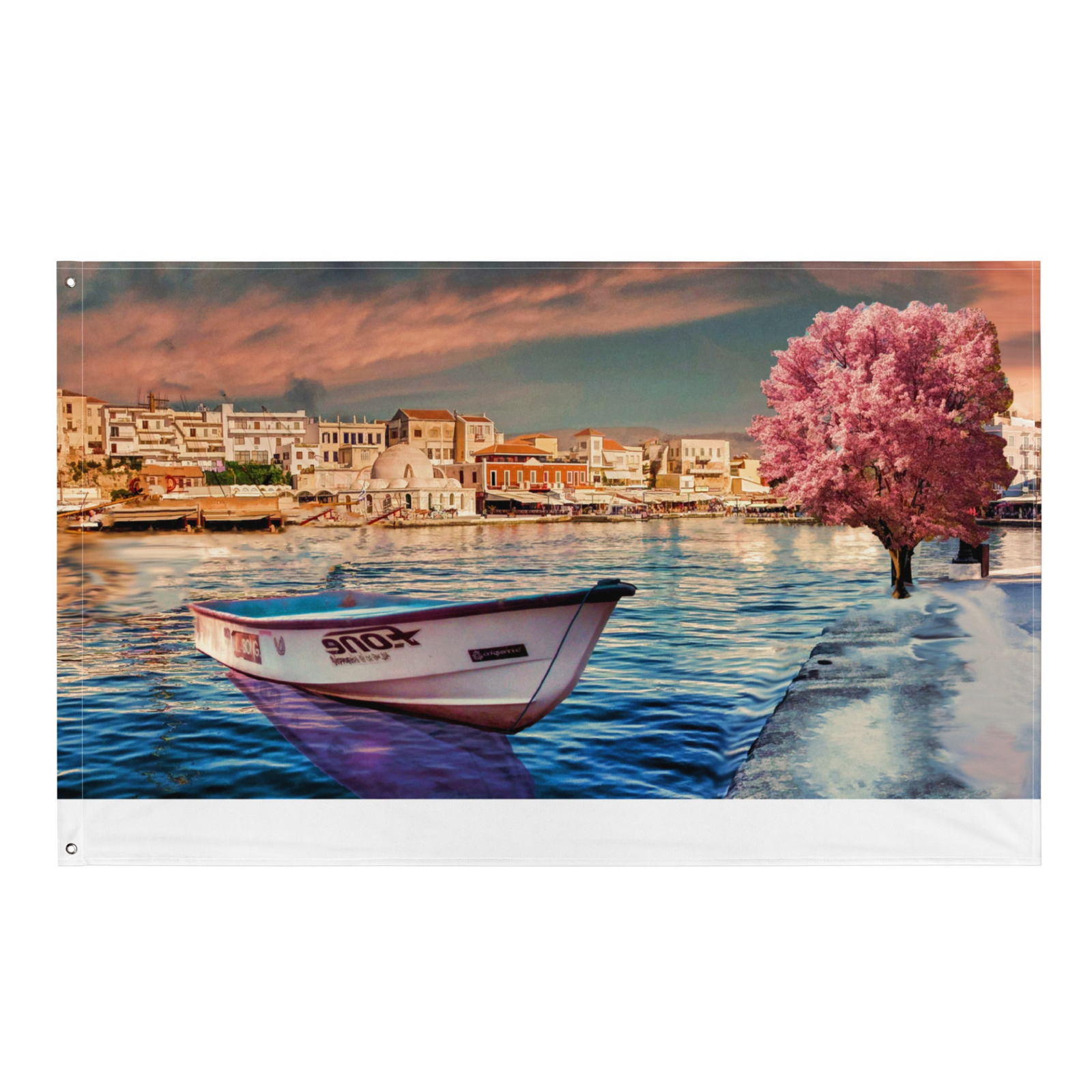 Tree Boat Wall Tapestry – 100% Polyester Scenic Wall Hanging