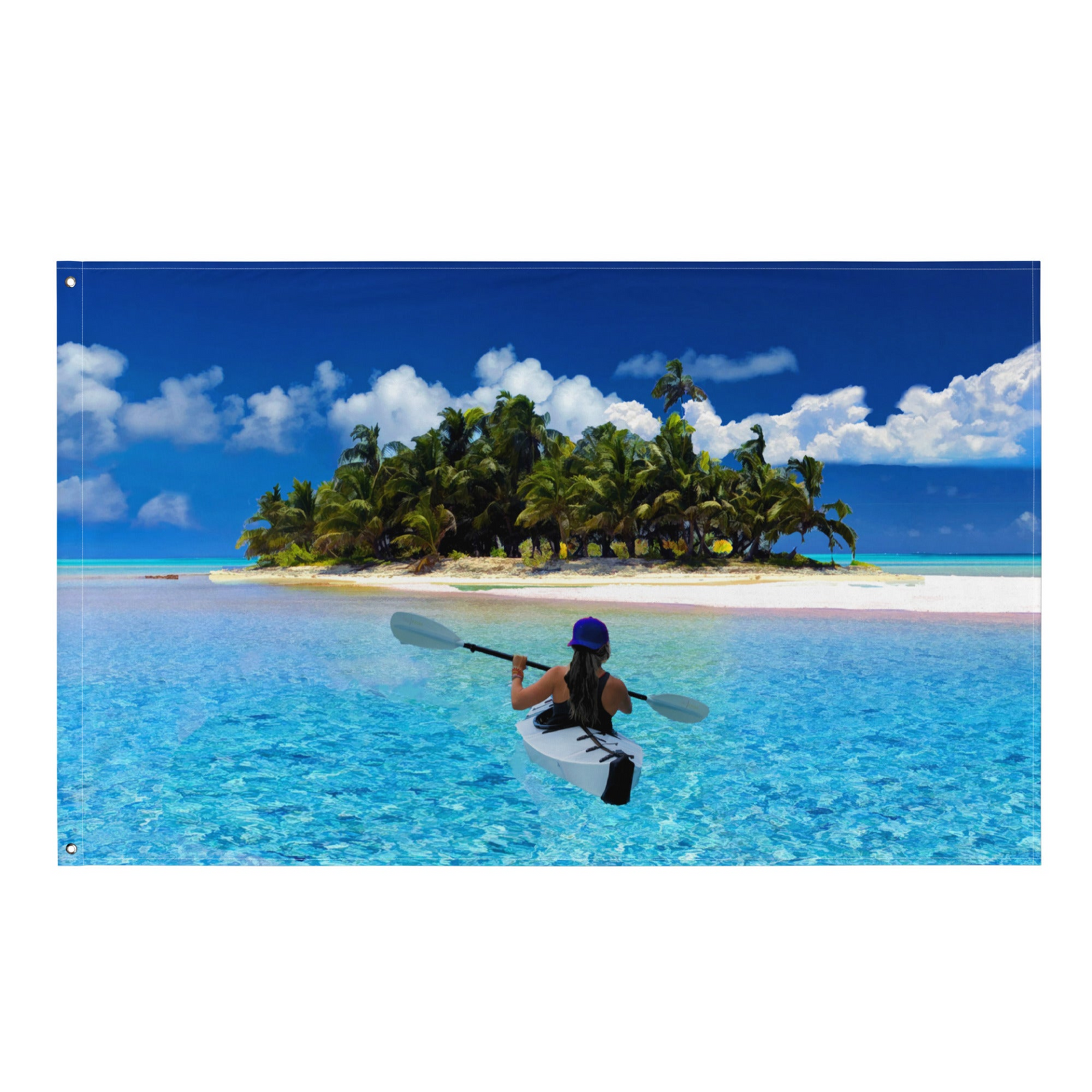 Women in Boat Wall Tapestry – 100% Polyester Artistic Wall Hanging